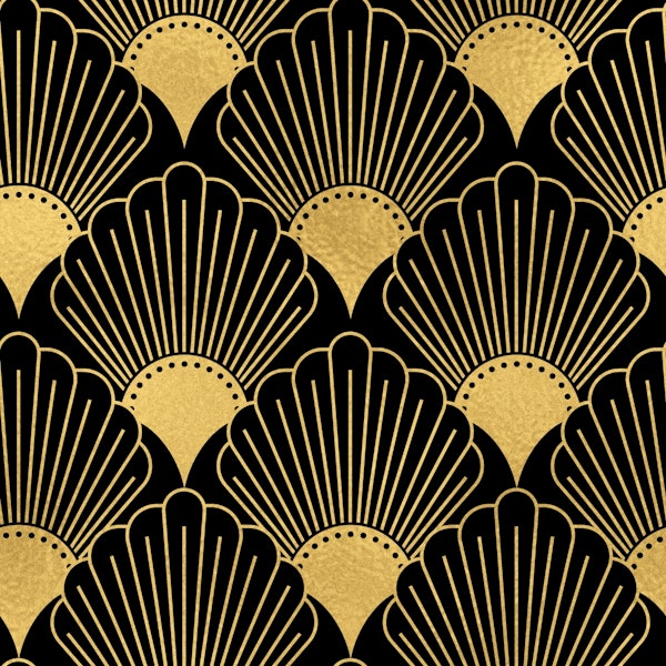 Art Deco Fans Black and Gold