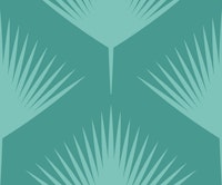 Modern Abstract Geo Palm Leaves in Teal Green tapete