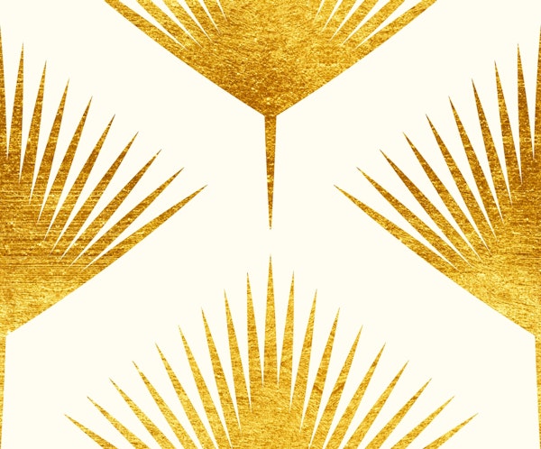 Abstract Modern Gold Palm Leaves Leaf Geo