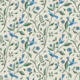 Forest Birds Blue Green Cream Spring
