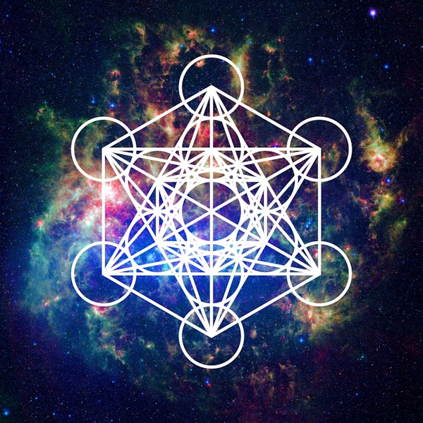 Archangel Metatron's Cube - galaxy background