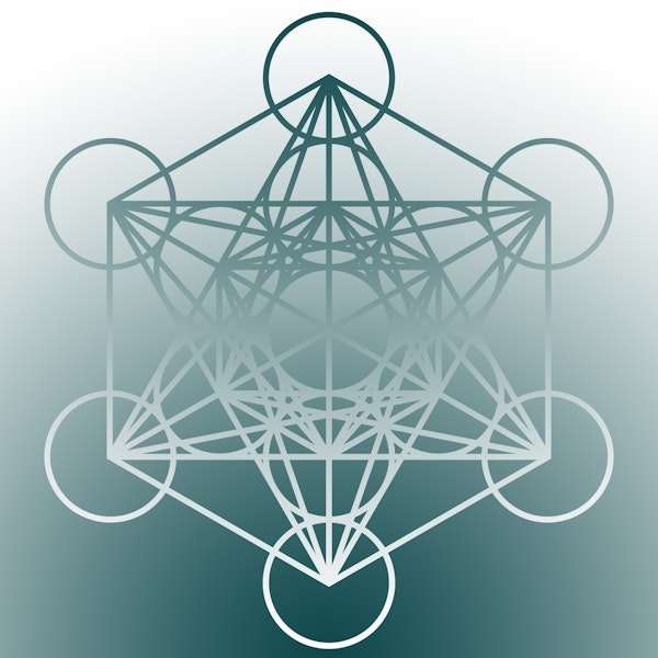 Archangel Metatron's Cube - blue gradient