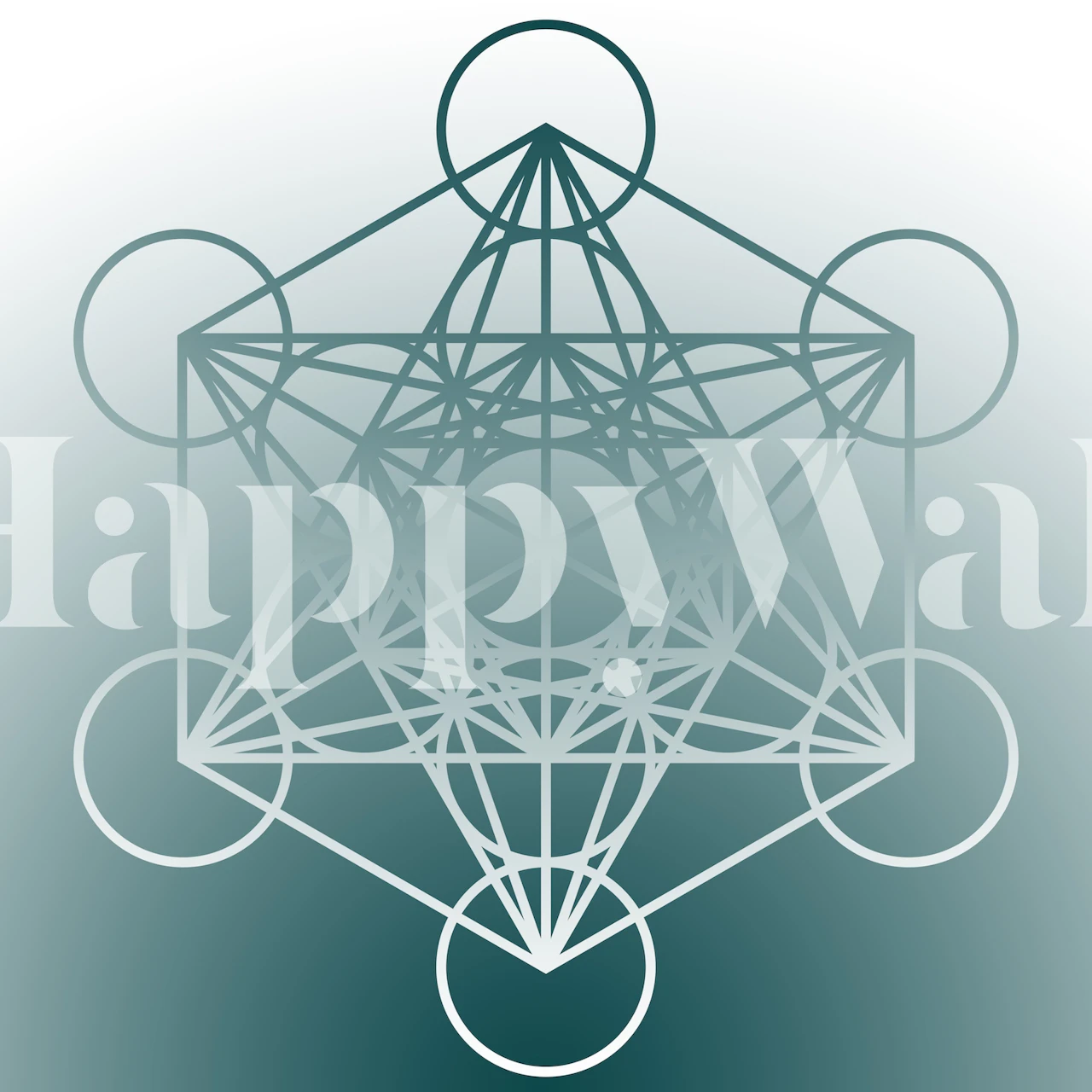 Blue gradient geometric pattern featuring Metatron's Cube wallpaper