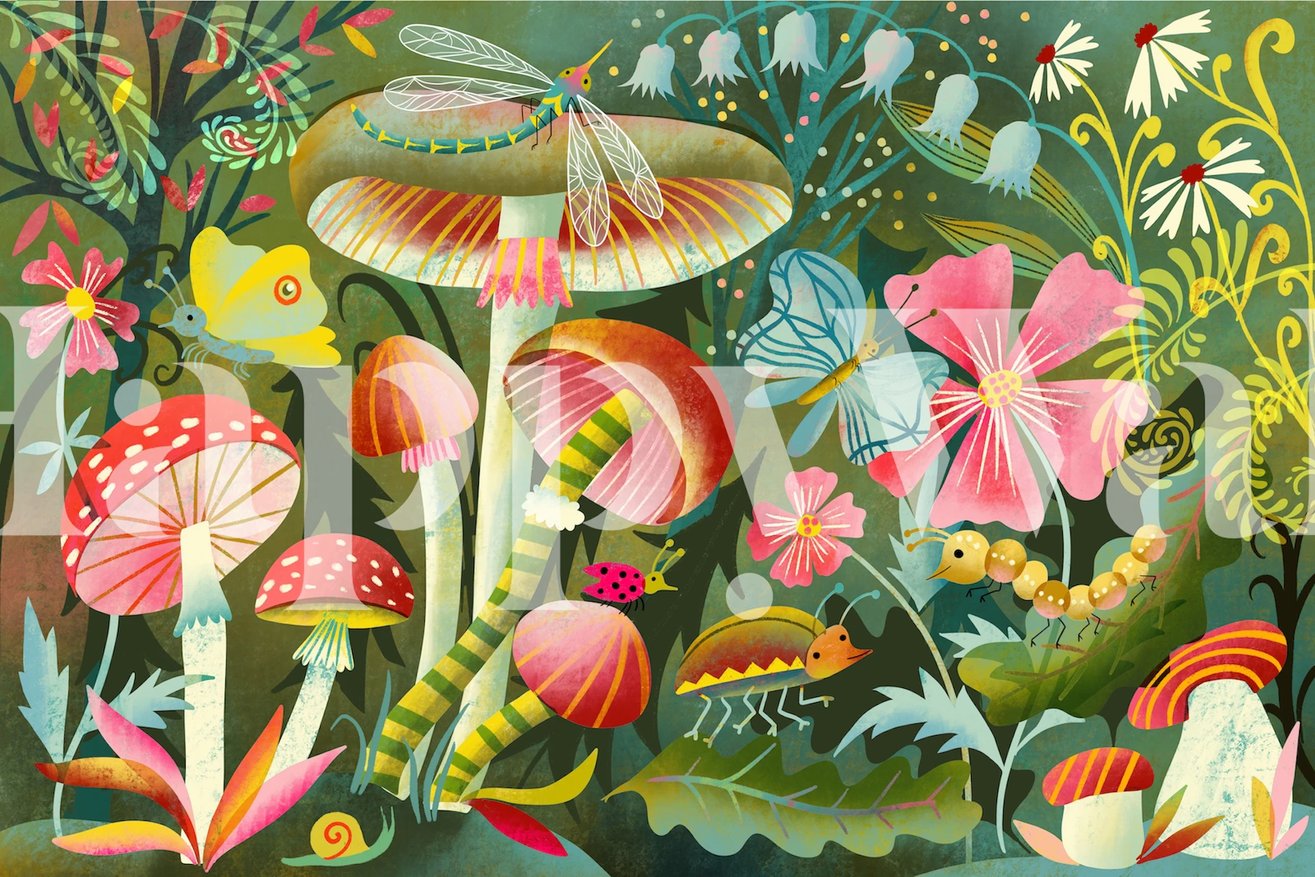 Magical little forest world tapetdesign