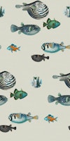Acquario Fish pattern in cream tapete