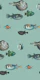 Acquario Fish pattern in duck egg blue