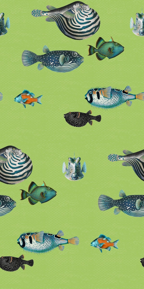 Acquario Fish pattern in apple green