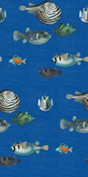 Acquario Fish pattern in cobalt blue wallpaper