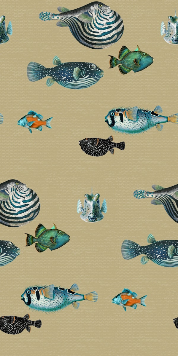 Acquario Fish pattern in sand beige
