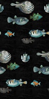 Acquario Fish pattern in black tapete