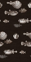 Acquario Fish pattern neutral dark chocolate tapete