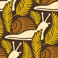 Snails in ferns, brown / 3001 D tapete