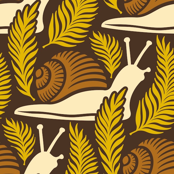 Snails in ferns, brown / 3001 D