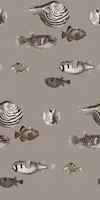Acquario Fish pattern neutral taupe beige tapete