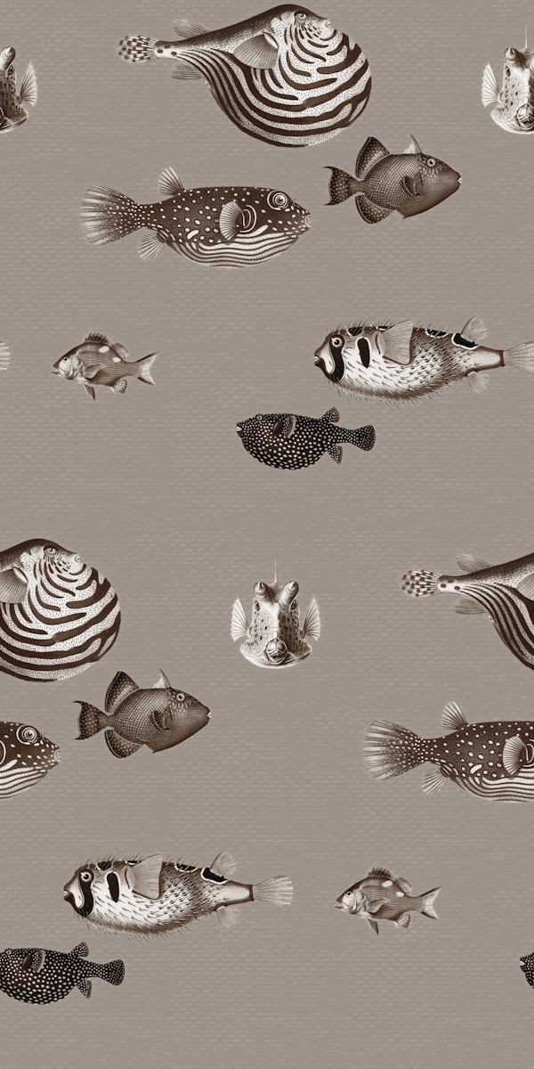 Acquario Fish pattern neutral taupe beige