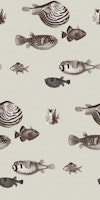 Acquario Fish pattern neutral cream beige tapete