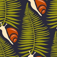 Snails in ferns / 3002 C ταπετσαρία