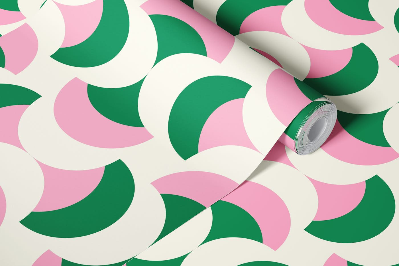 Green pink retro abstraction / 3007 A wallpaper roll