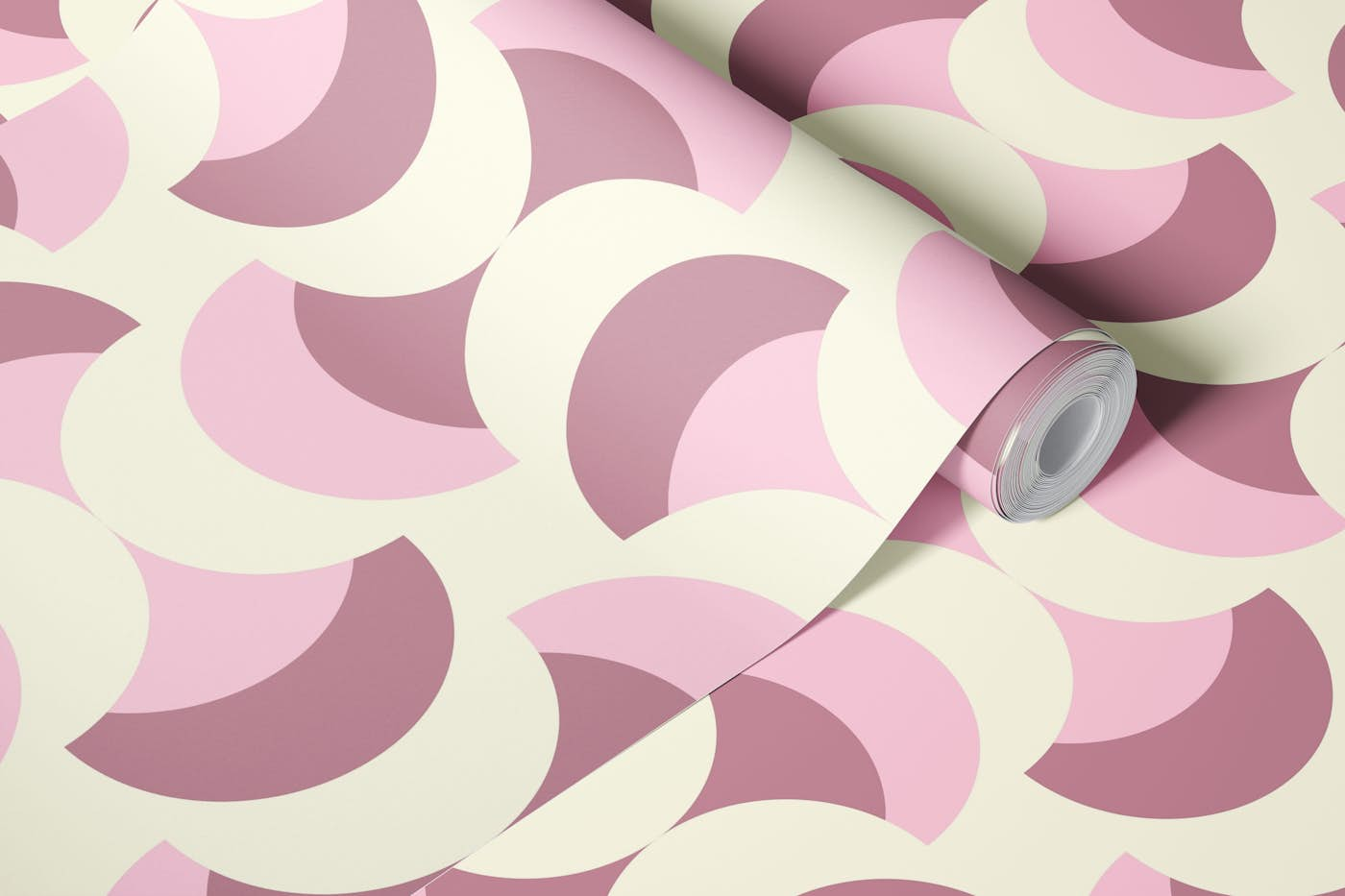 Monochrome pink retro abstraction / 3007 C wallpaper roll