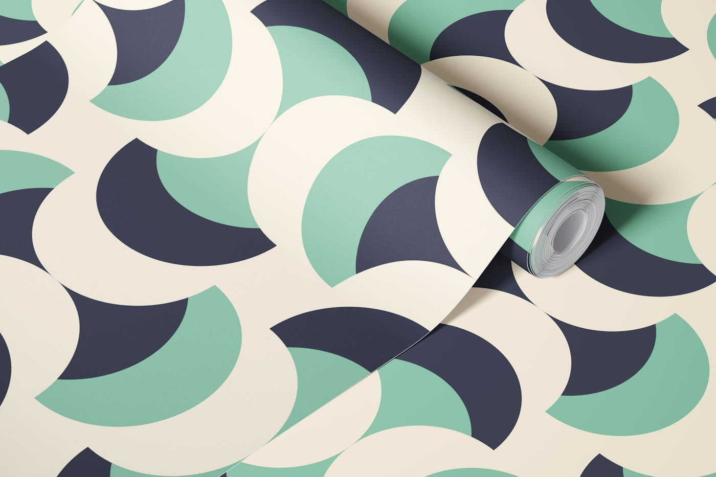 Navy green retro abstraction / 3007 D wallpaper roll