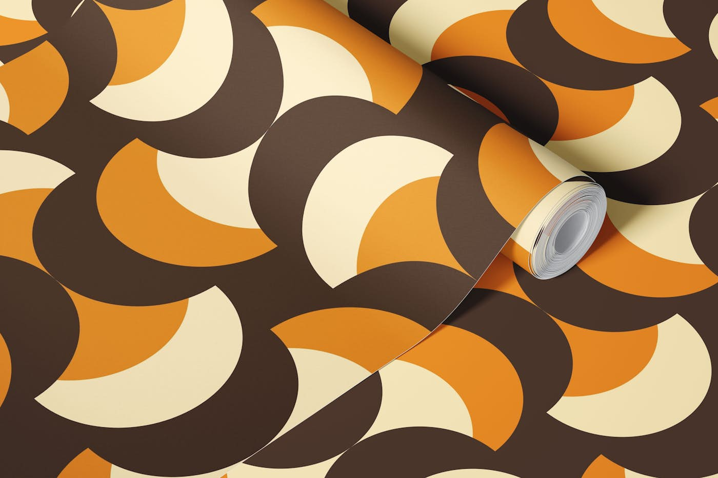 Brown yellow retro abstraction / 3007 G wallpaper roll