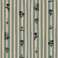 Stripes floral sage green ταπετσαρία