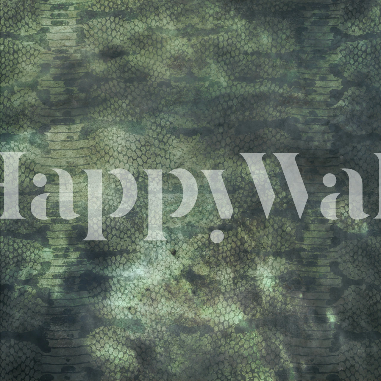 Snake skin pattern in dark green and grey shades wallpaper