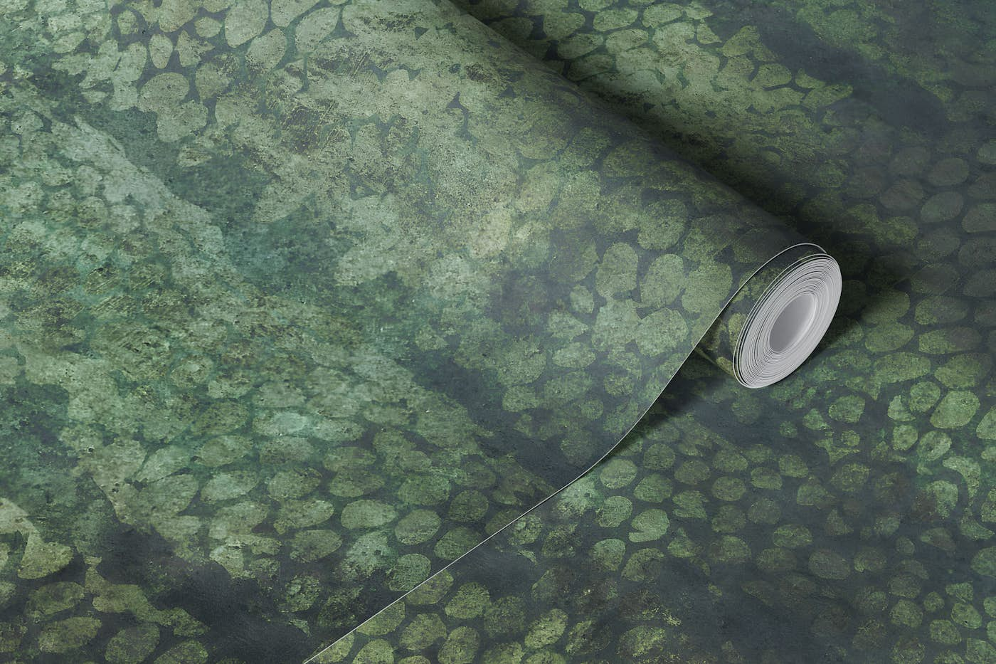 Snake Skin - Bottle Green wallpaper roll