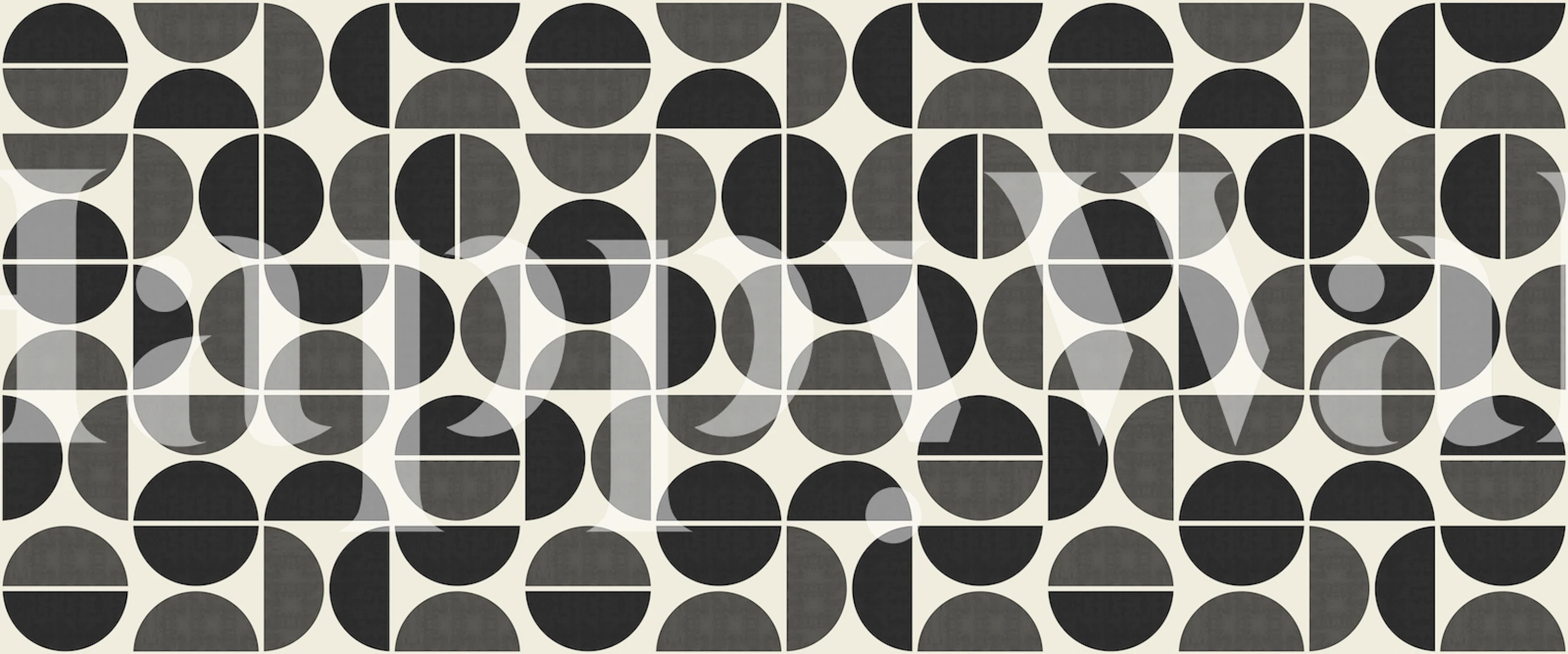 Abstrakt geometriskt mönster med överlappande cirklar väggmålning