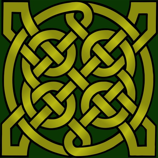 Gold and Green Celtic Knot Pattern 2