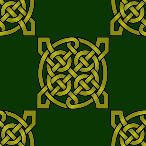 Gold and Green Celtic Knot Pattern 3