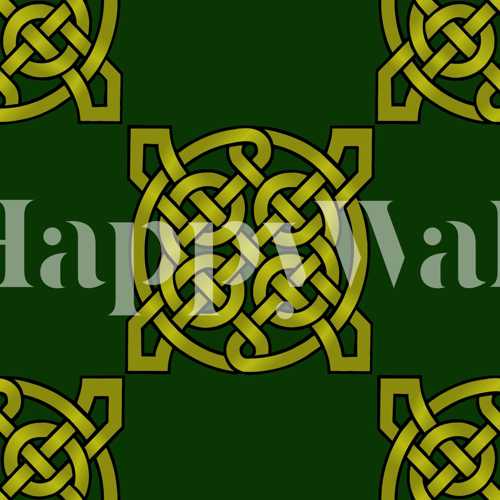 Gold Green Celtic Knot Wallpaper