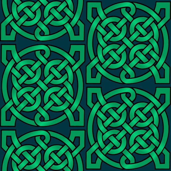 Navy-Green Celtic Knot