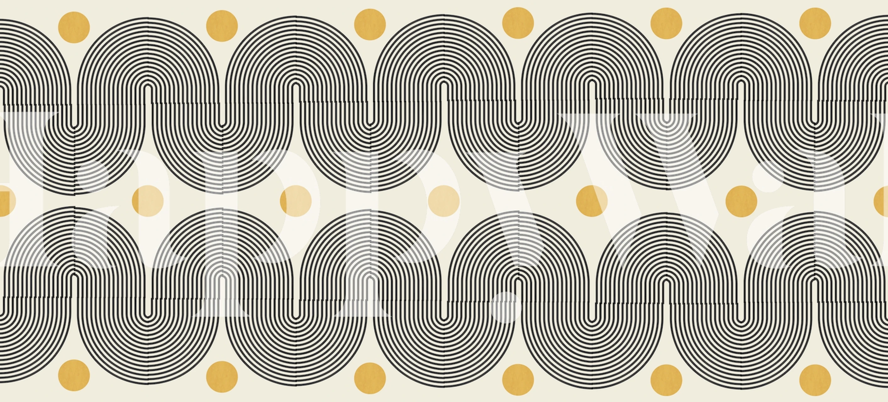 Lines and circles papel pintado de patrón en una habitación