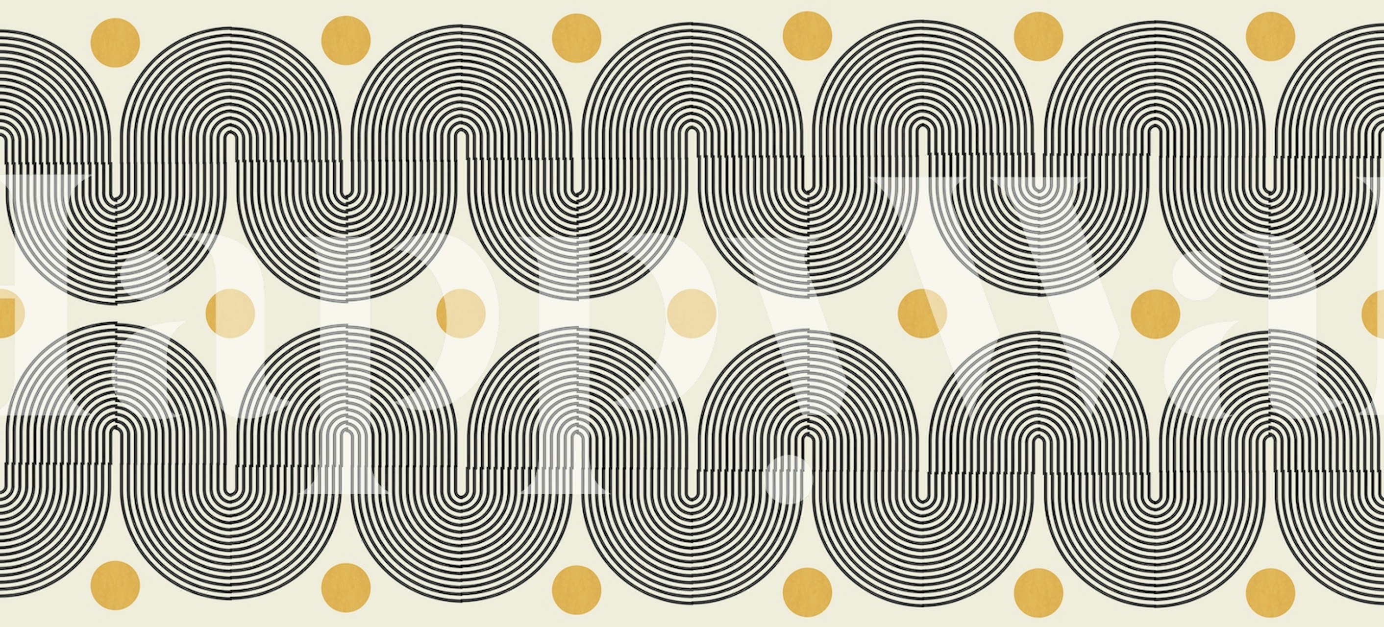 Lines and circles padrão papel de parede em um quarto