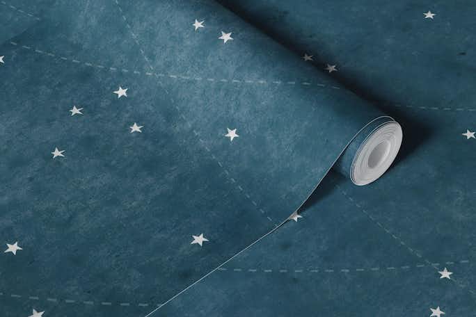 Starry Map - Midnight Bluewallpaper roll