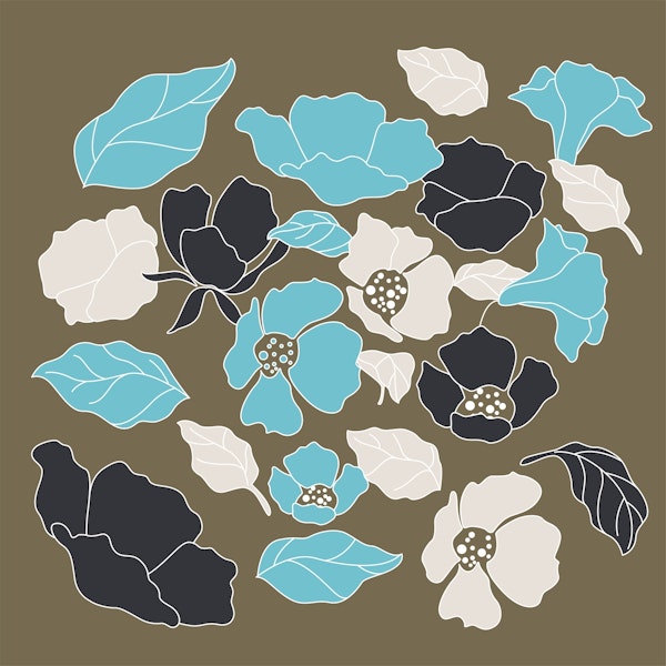 Earth Tones Poppy Floral Wallpaper