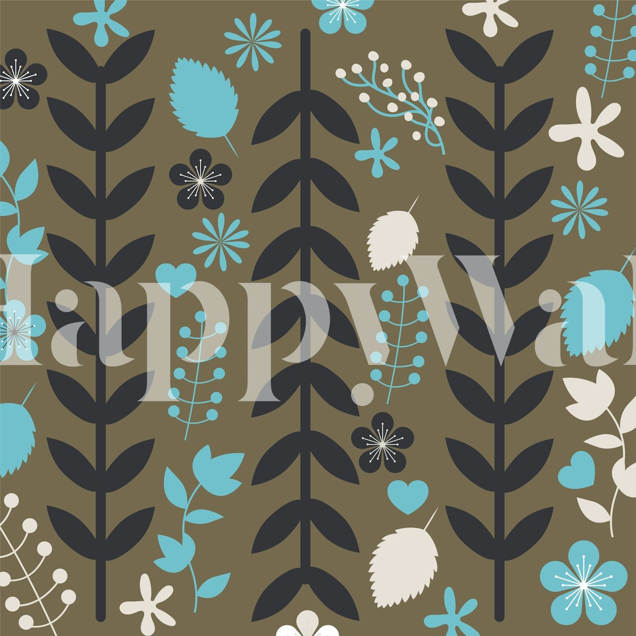 Coffee brown leaves flower garden Tapete