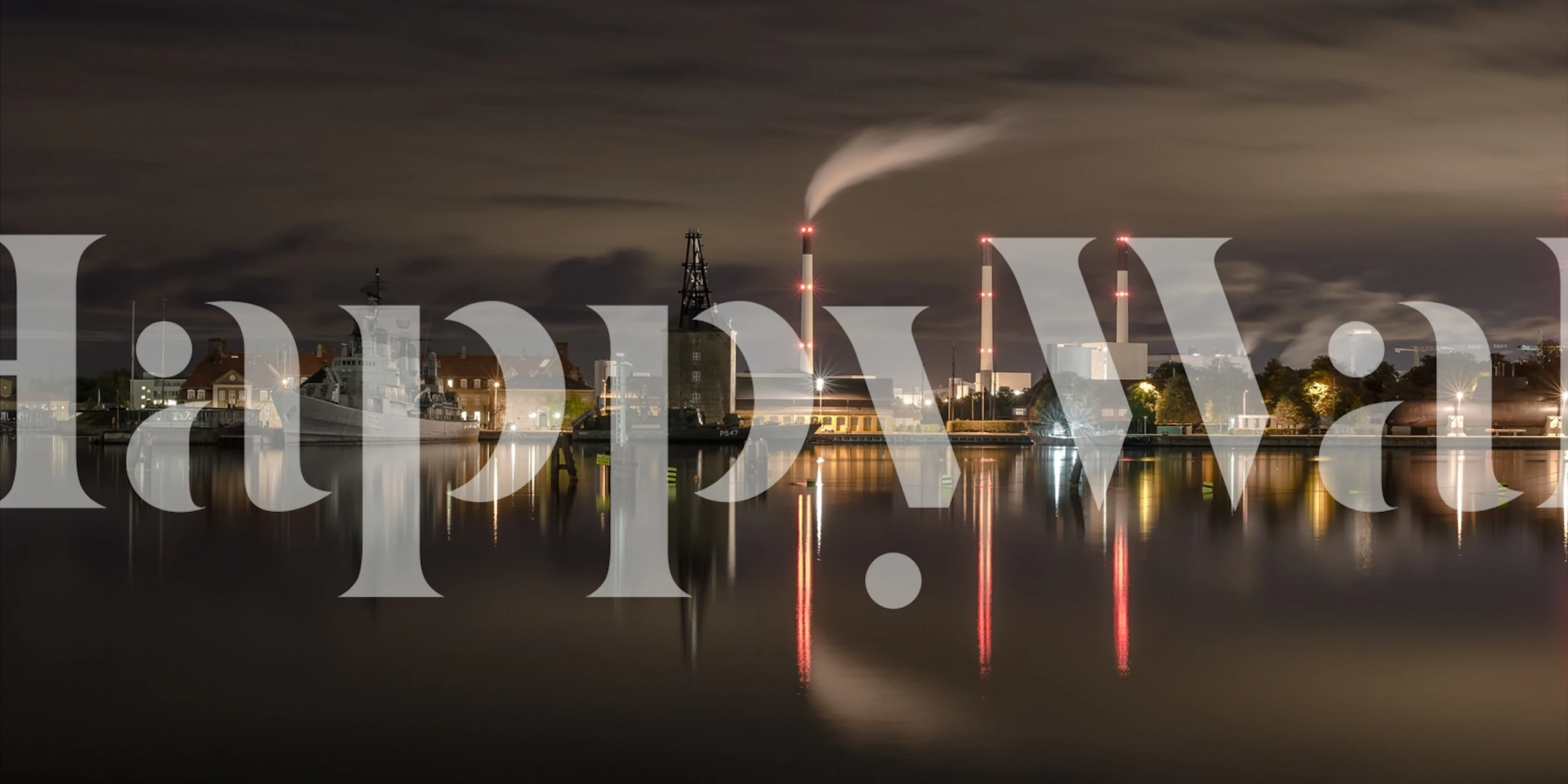 Nautical harbor scene with boats and reflections, modern wallpaper