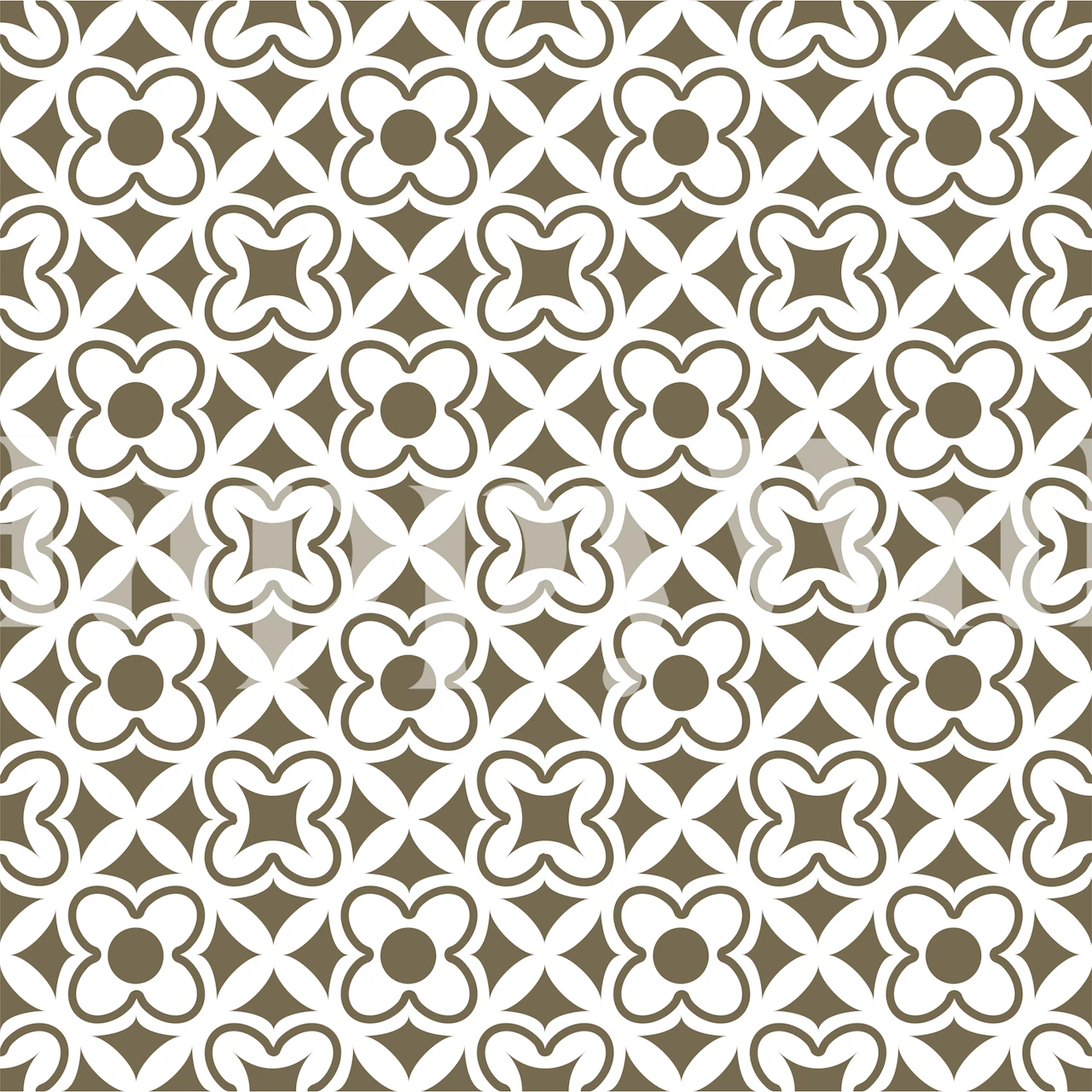 Neutral tones Moroccan ornament wallpaper in a room