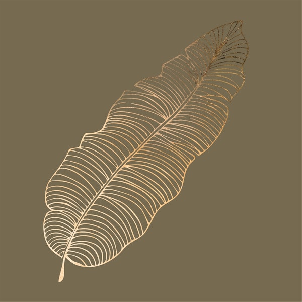 Jumbo Palm Leaf in Taupe Brown