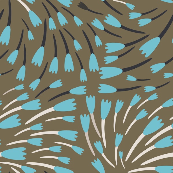 Turning tulips in aqua blue