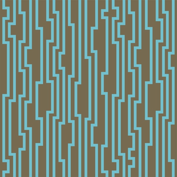 Zig zag in brown and teal blue