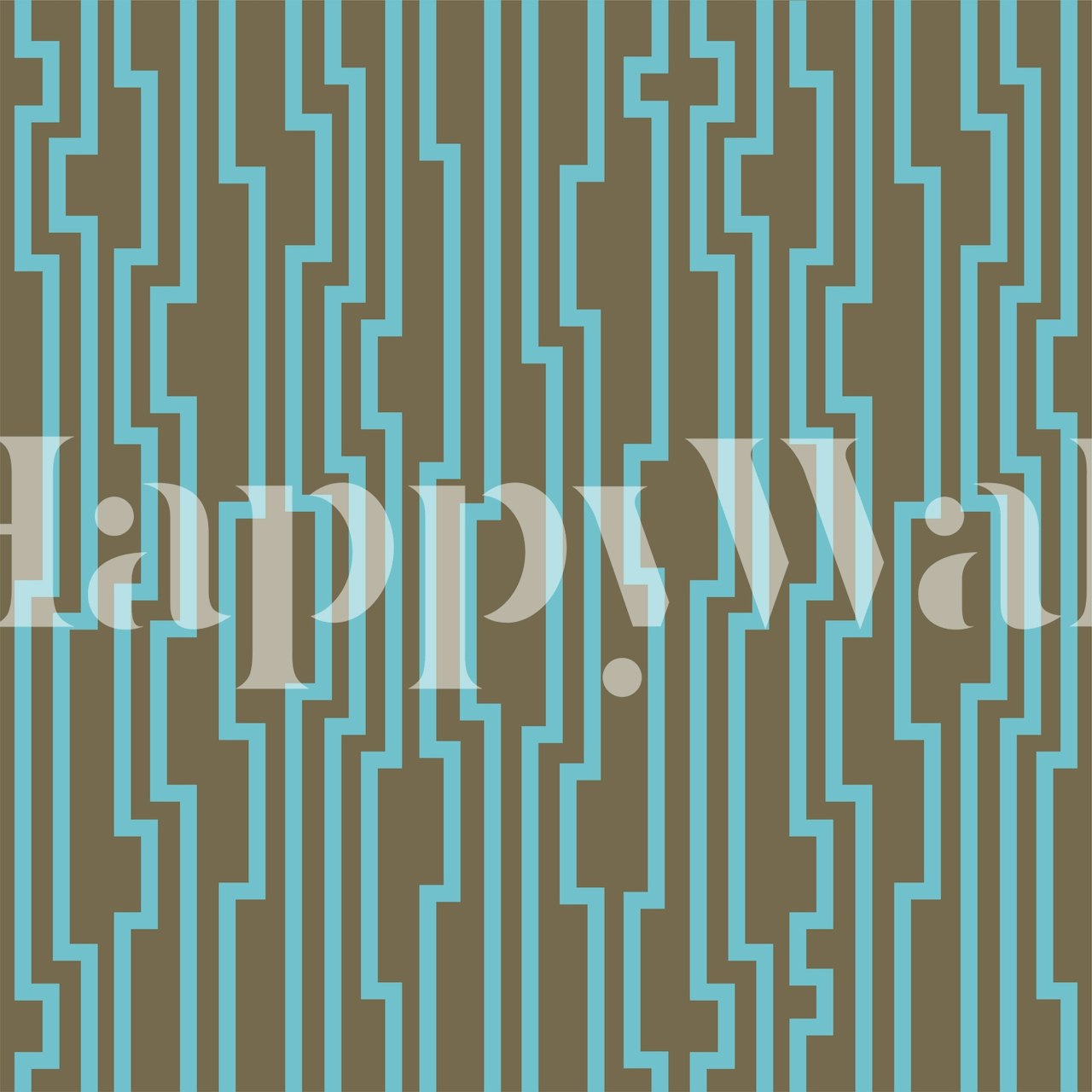 Zigzag brown and teal blue w pokoju