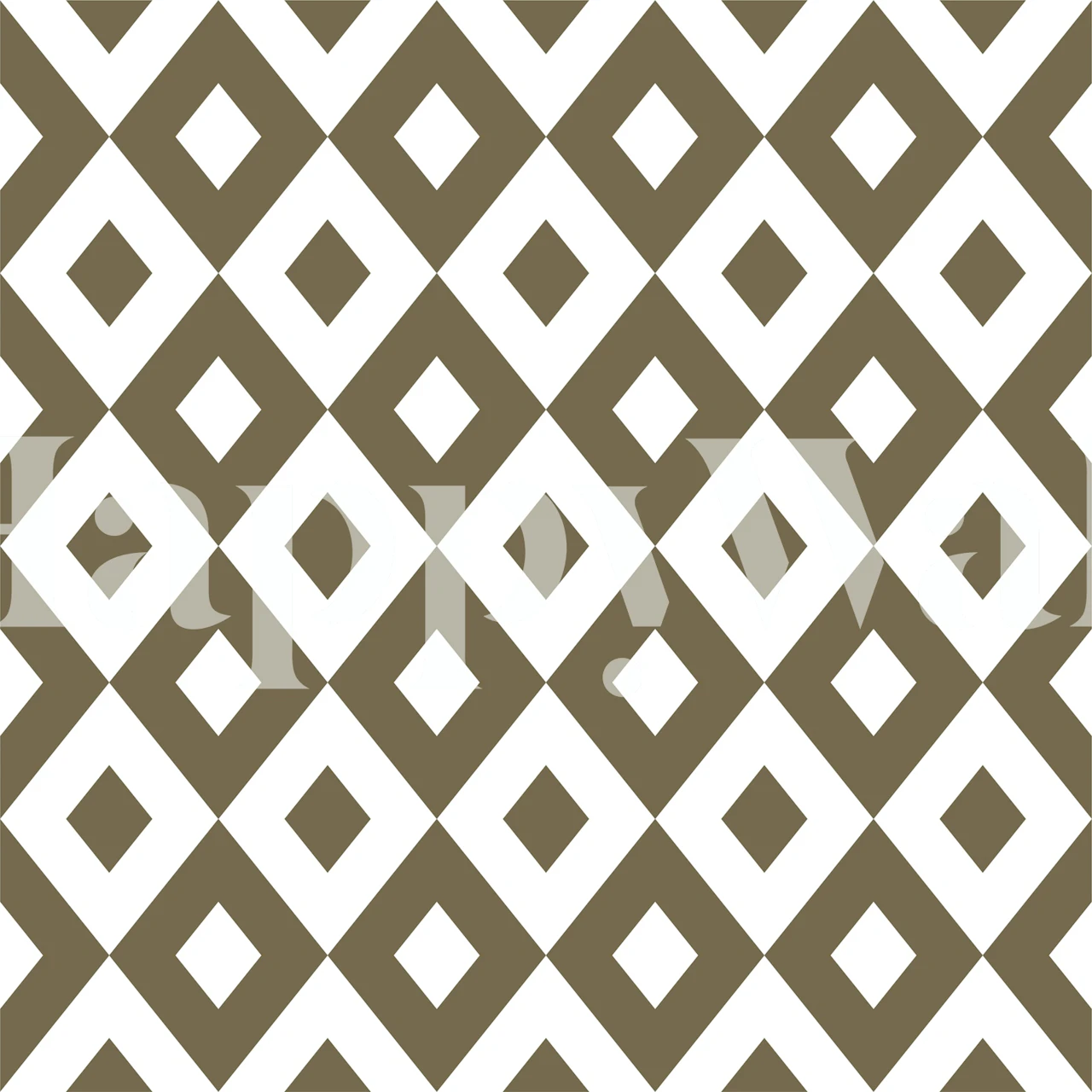 Geometric rhombus pattern in brown, beige, and white wallpaper