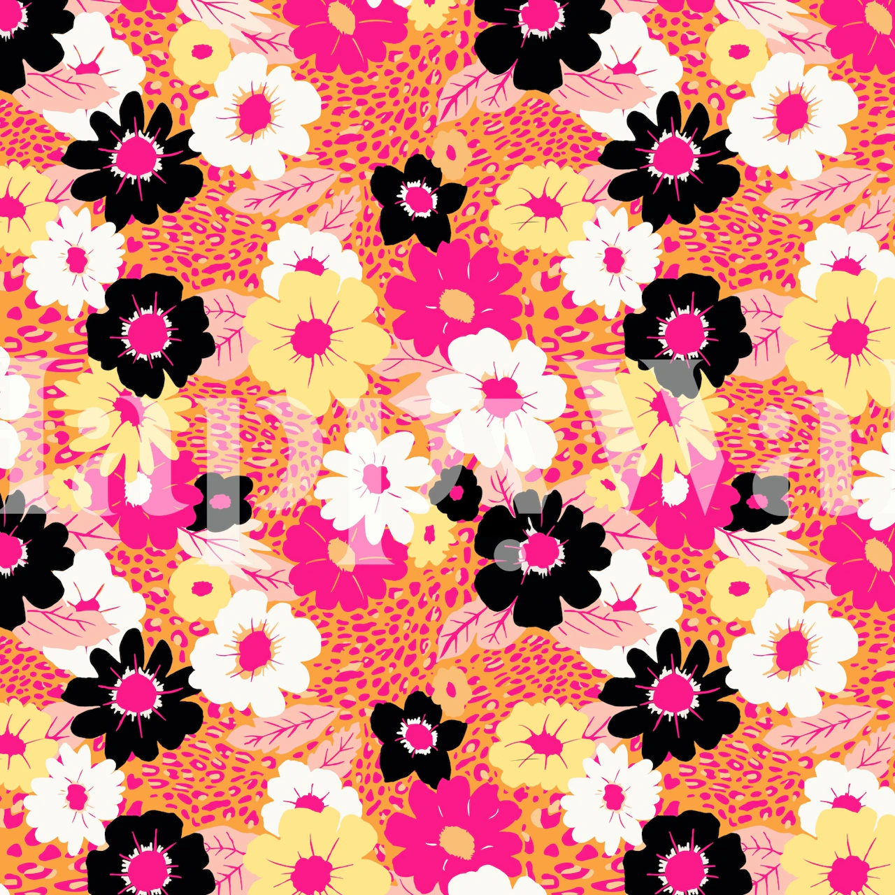 Bold Maximalist Flowers wallpaper in a room