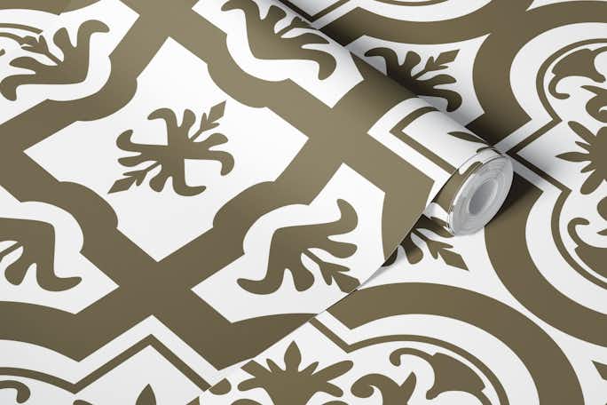 Taupe Brown Moroccan Tilewallpaper roll