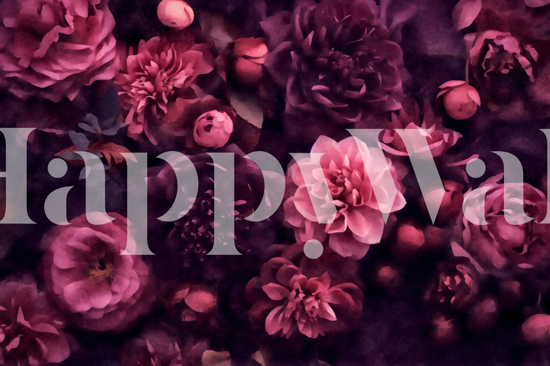 Moody flowers watercolor wallpaper design