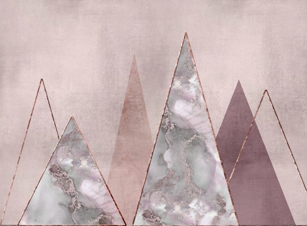 Mid Century Modern Geometry Rose Gold