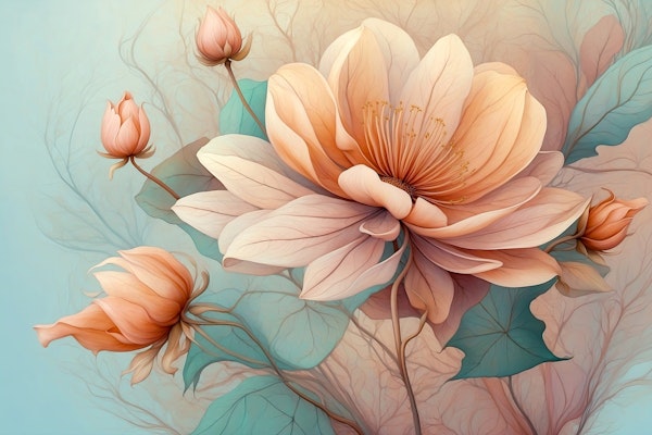 Floral background in pastel colors.